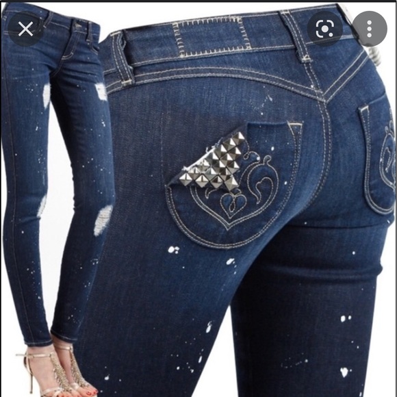 NEW* Siwy Dark Wash Muse Paint Drip Spatter Hannah Skinny Jeans - Picture 12 of 12